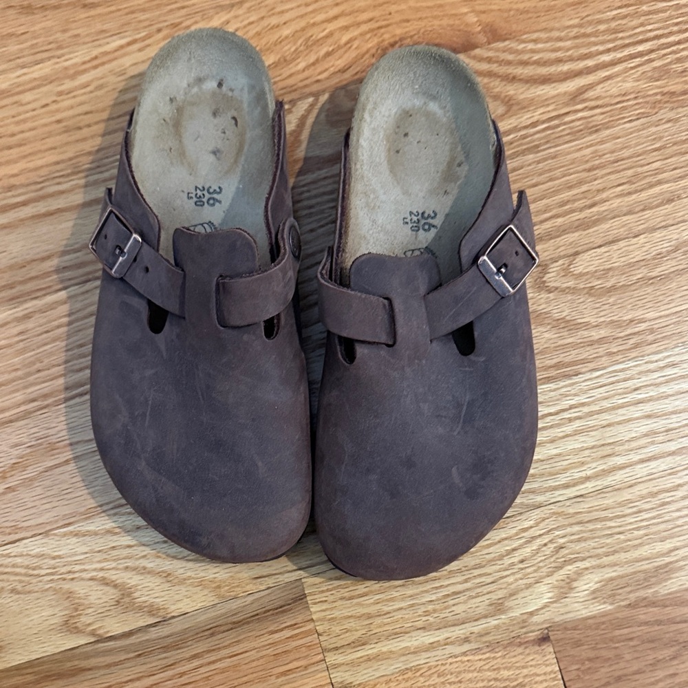 Brown Clogs with Buckle Birkenstock